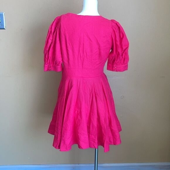 NWT House Of Harlow 1960 Magenta Puff Sleeve Mini Dress Size 4 - Picture 7 of 15